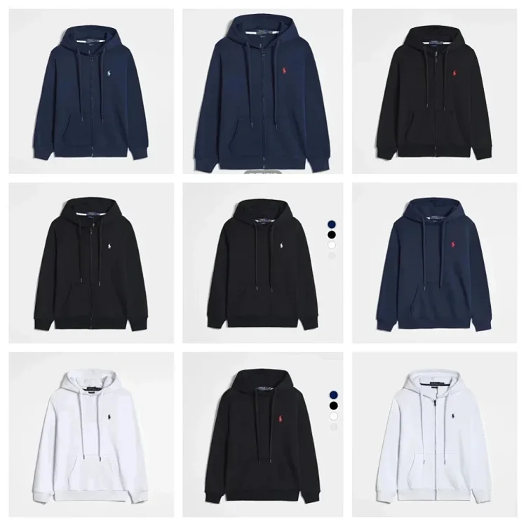 Polo zip up hoodie  ( 12 color