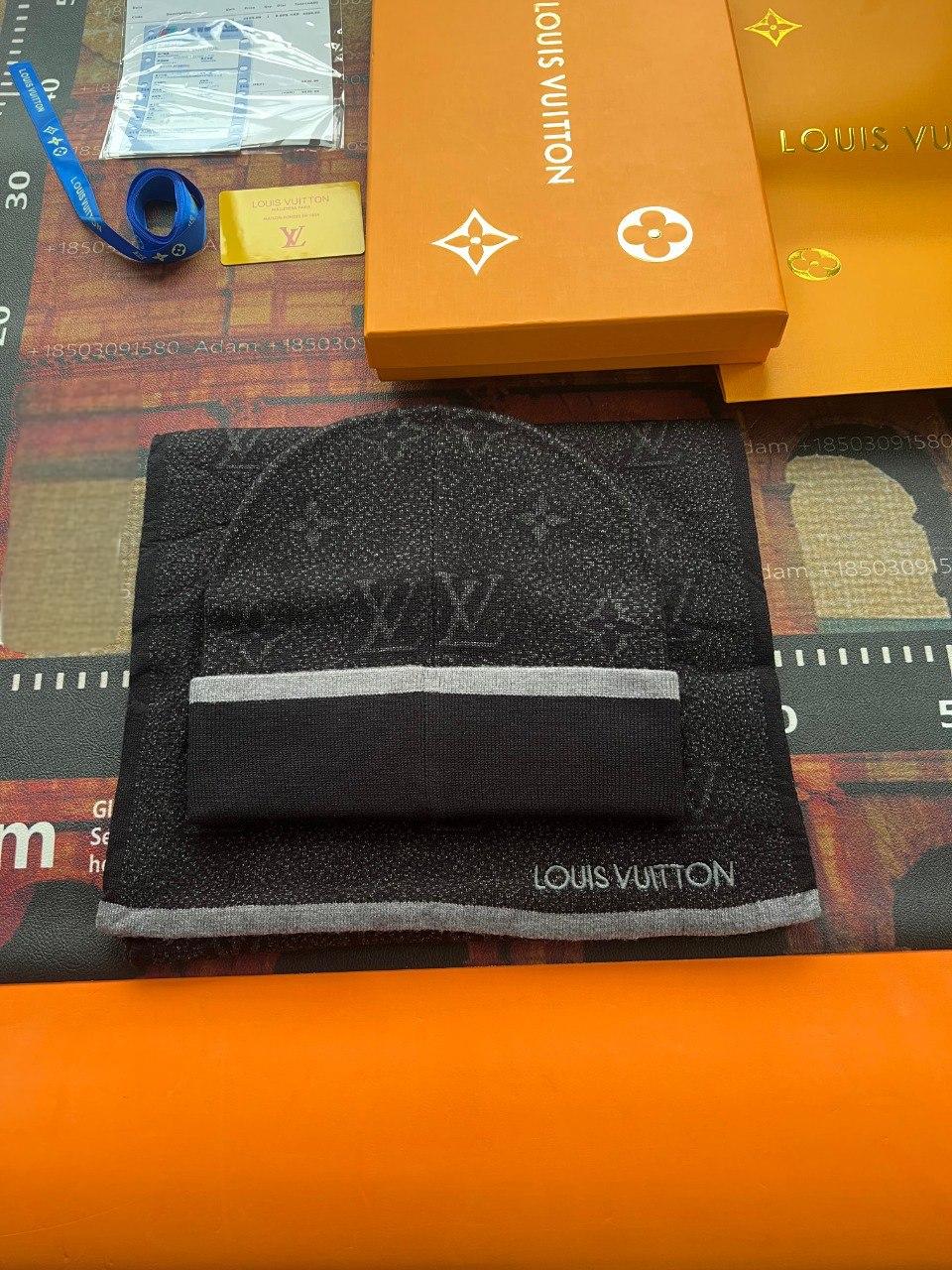 DIOR & LV Knitted Hat & Scarf Set -3