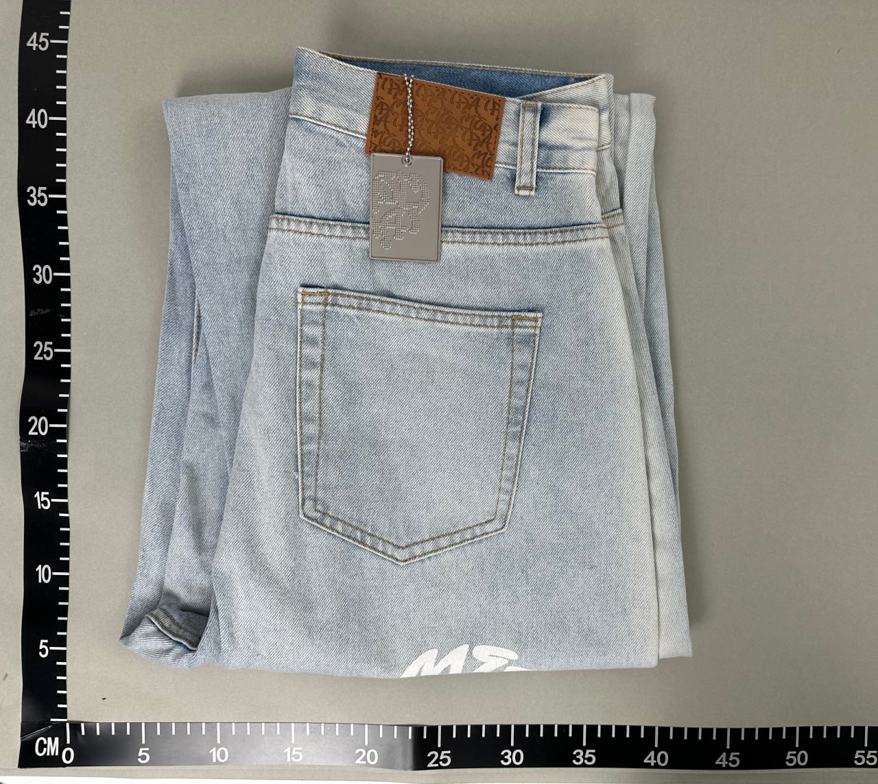 Mertra [Model Name Not Visibly Identifiable] Wide Leg Denim Pants with Embroidered Logo [3 styles] -2
