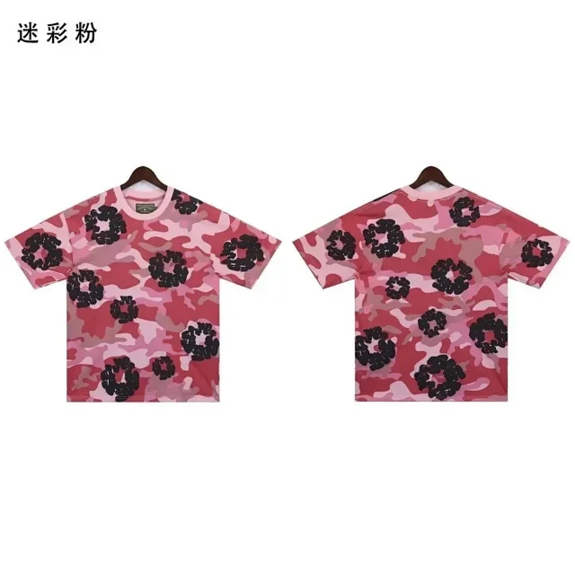 DENIM TEARS Kapok Camouflage Foam Print Loose Short-sleeved T-shirt Shorts Set -2