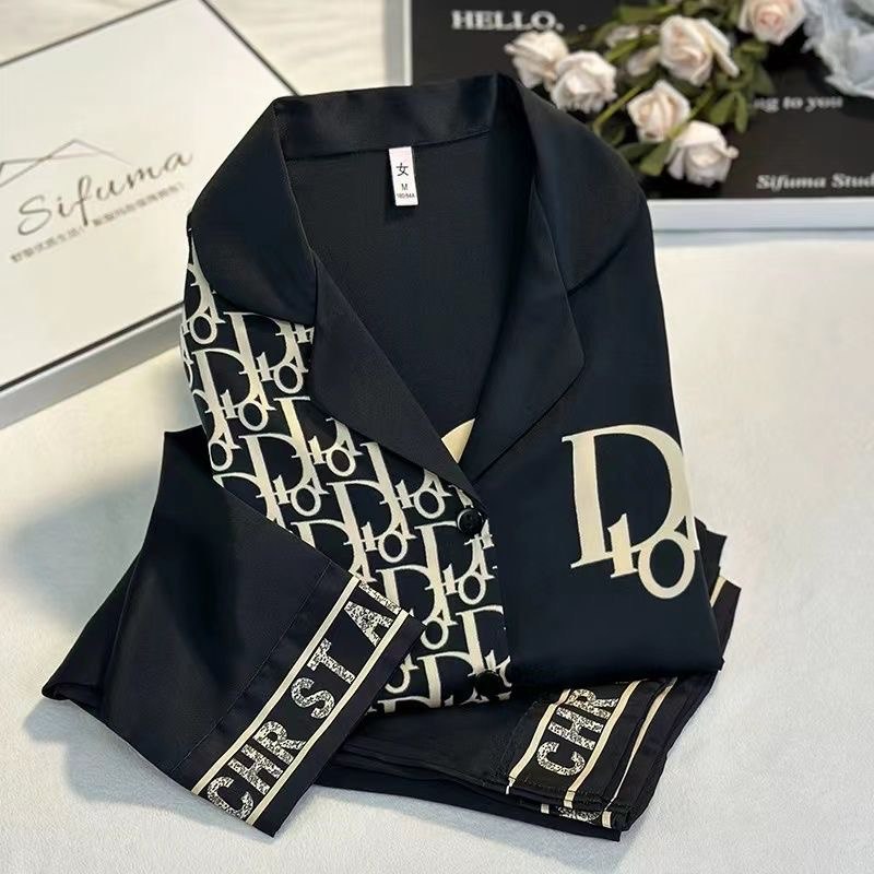  Dior Oblique Silk Pajama Set -3