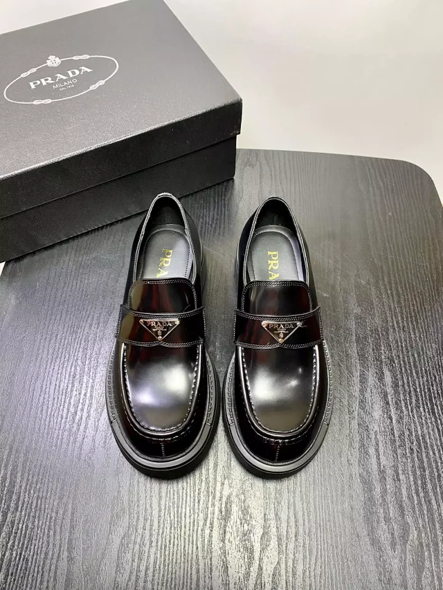 Prada Blue Leather Loafers -2
