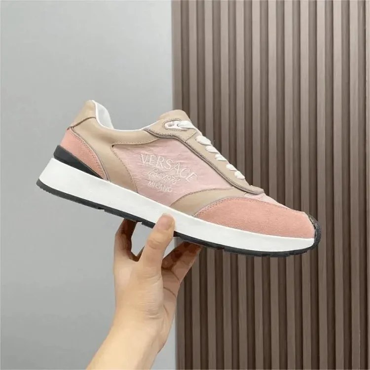 Versace Pink and Beige Sneakers for Women   -3