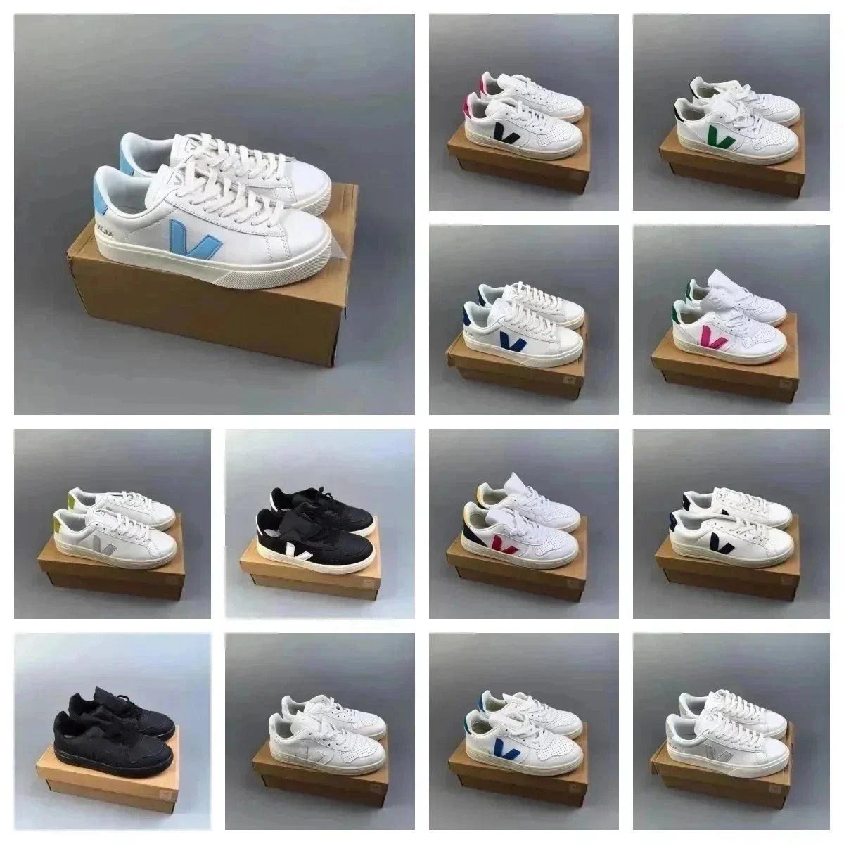Veja V10 White Sneakers with C