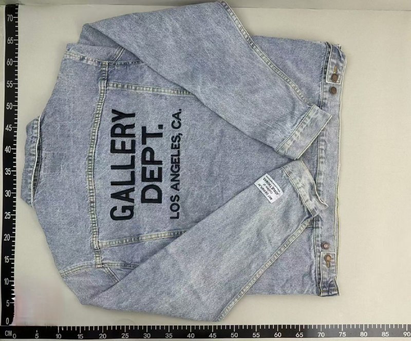 Gallery Dept. Light Wash Denim Jacket with Logo Back   -2