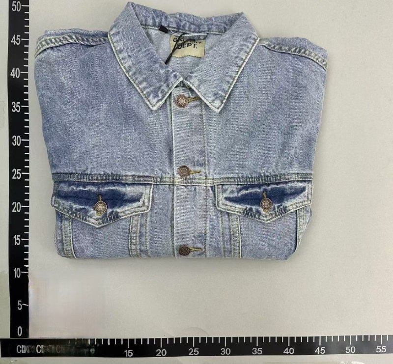 Gallery Dept. Light Wash Denim Jacket with Logo Back   -4