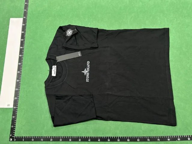 Stone Island Black T-Shirt with Logo Print   -2