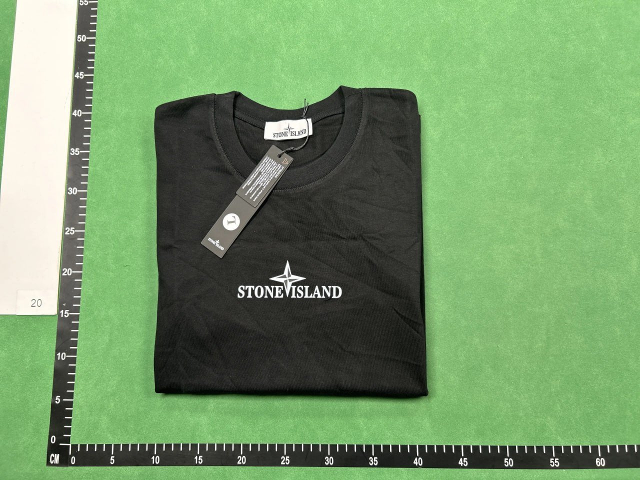 Stone Island Black T-Shirt with Logo Print   -4