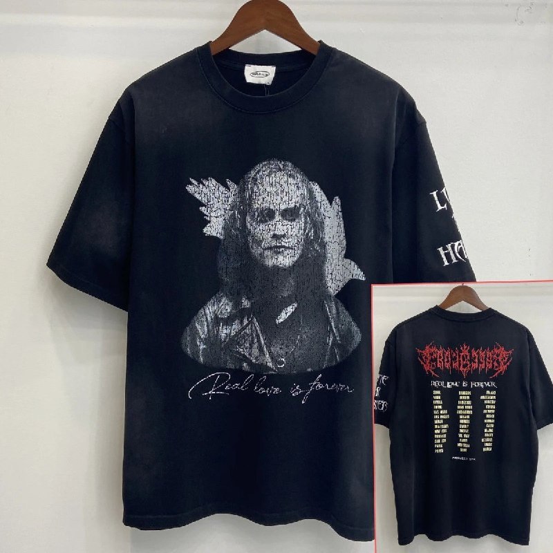 9pcs Vintage T-Shirts Collection - Graffiti & Streetwear Style   -5