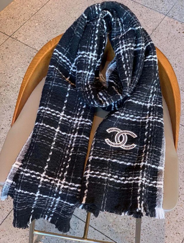 Chanel Tweed Plaid Scarf [4 styles] -4