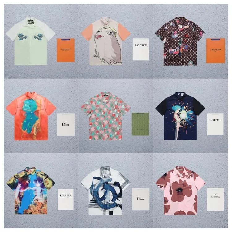  Luxury Brand Short Sleeve Shi