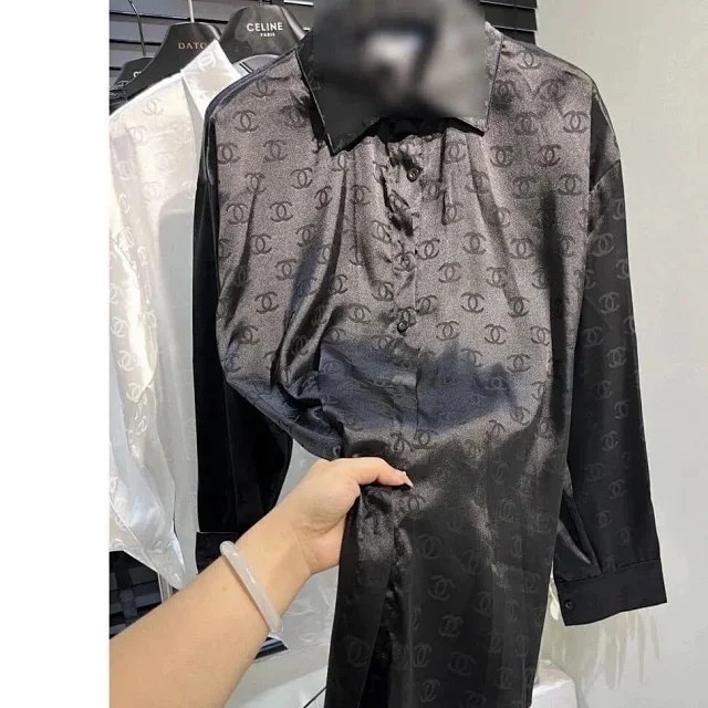  Chanel CC Logo Silk Shirt -2
