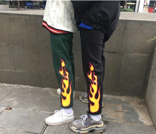  Flame Print Joggers -4