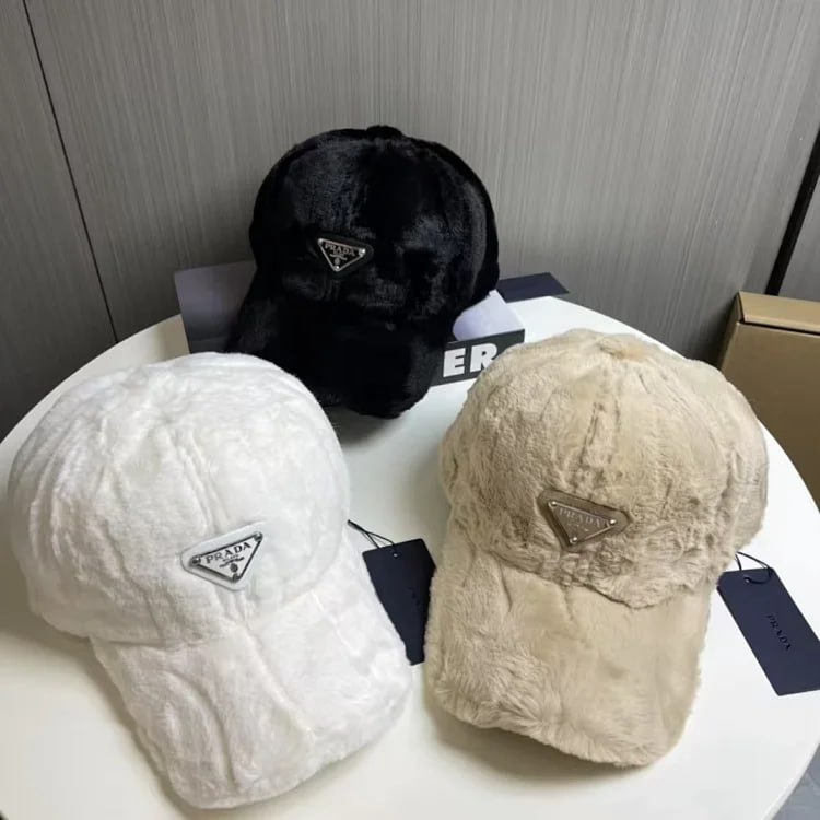 Prada Re-Nylon Faux Fur Baseba