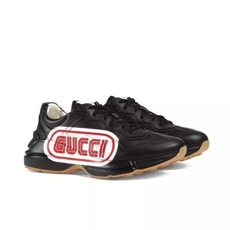   Gucci Rhyton Leather Sneakers with Logo Patch [36 styles] -2