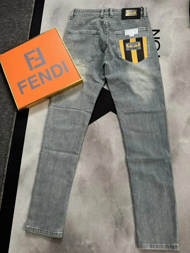  Fendi FF Logo Denim Jeans [5 styles] -5