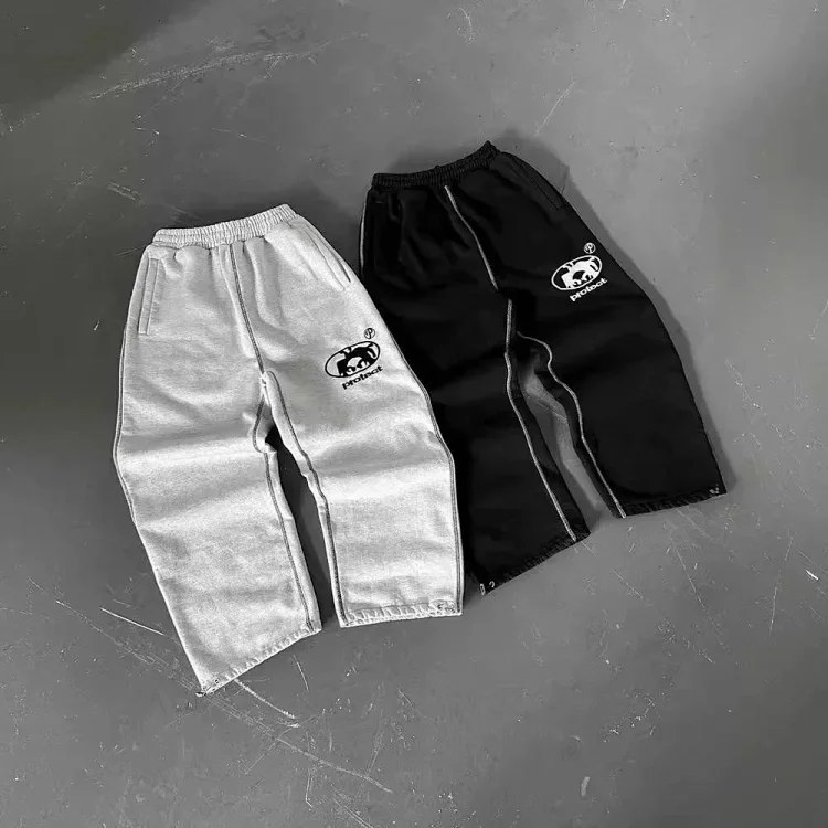  Protect Loose Straight Unisex Fashion Casual Sweatpants [6 styles] -3