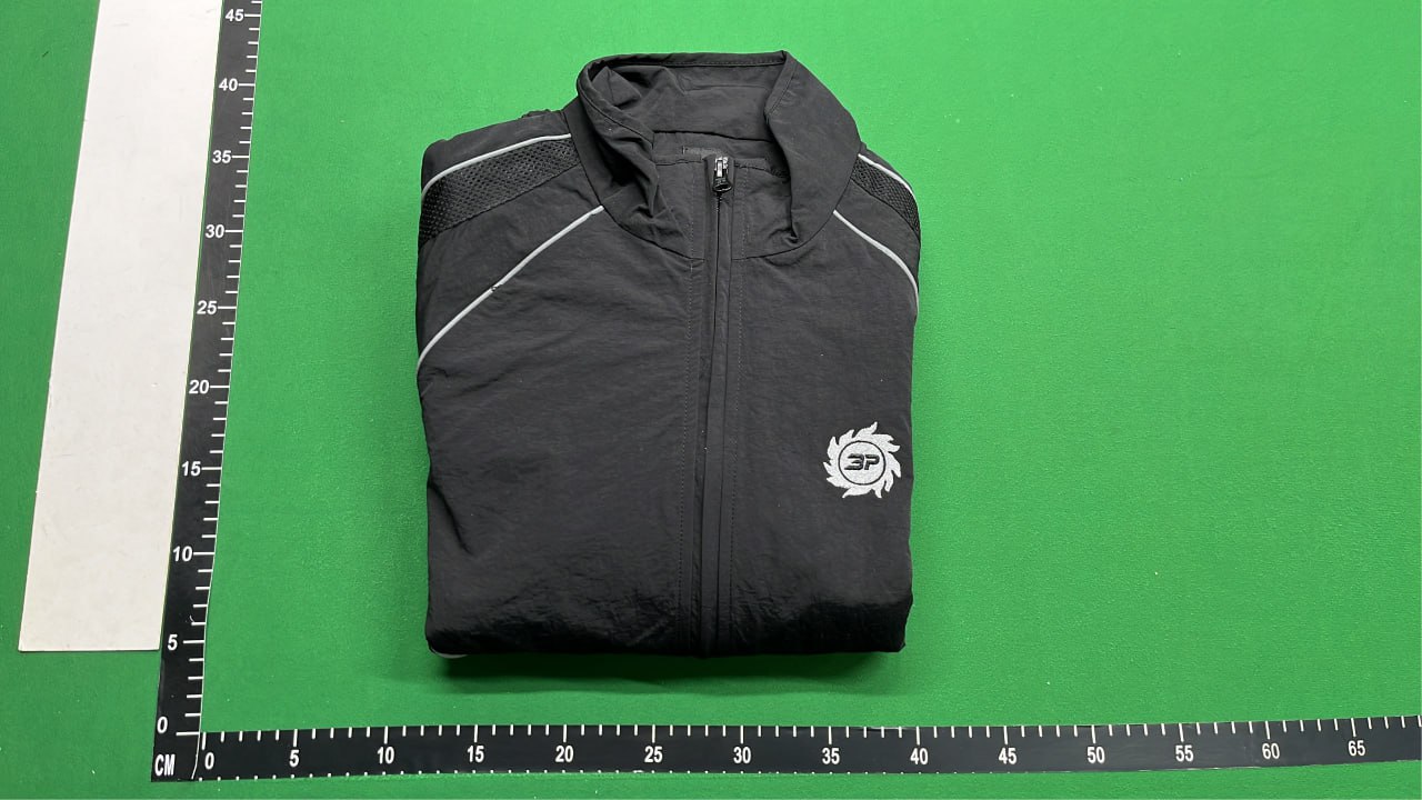 Black Track Jacket with Reflective Stripes -3