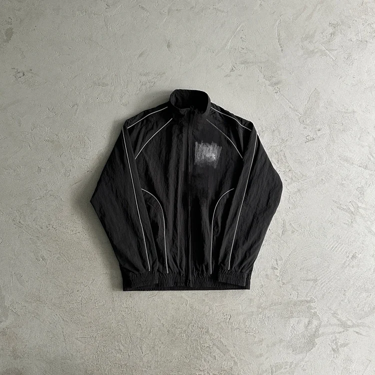 Black Track Jacket with Reflec