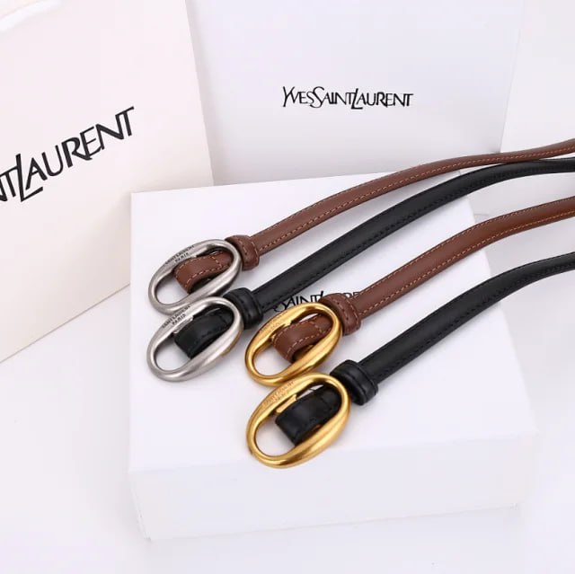 YSL Classic Leather Belt with Double Ring Buckle [8 styles] -5
