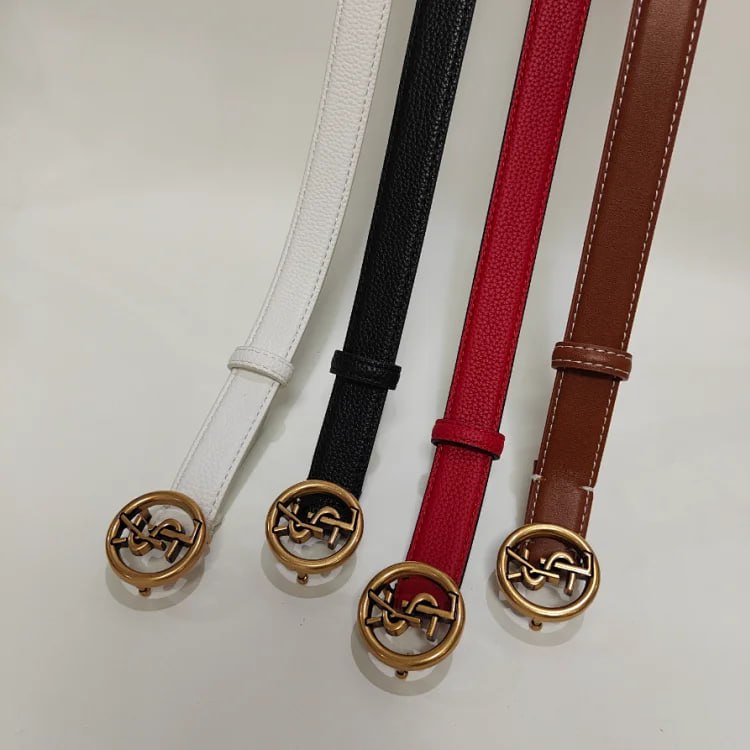 YSL Classic Leather Belt with Double Ring Buckle [8 styles] -4