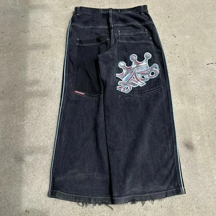 Vintage Crown Embroidered Deni