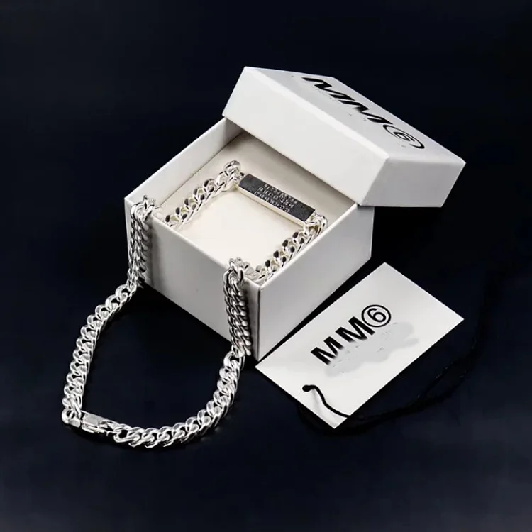 MM6 Silver Chain Necklace with Gift Box and Tag [2 styles]