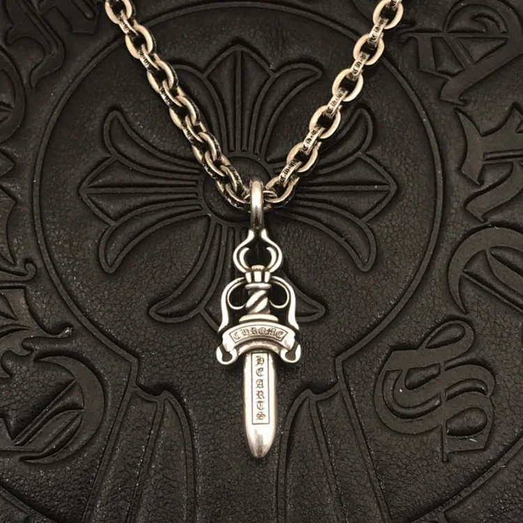   Chrome Hearts Dagger Pendant Necklace Silver Chain Jewelry [19 styles]