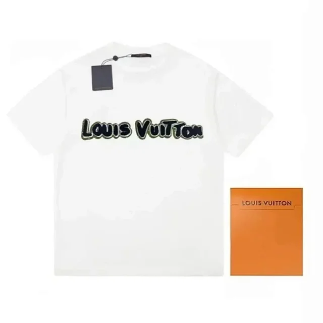 Louis Vuitton LV fashionable versatile printed casual men's T-shirt -2